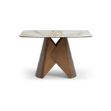 Siena 120cm Dining Table – White Pandora Classico & Brass