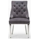 Knightsbridge Knocker Back Dining Chair – Dark Grey French Velvet