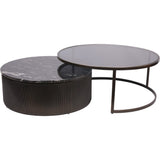 Libra Interiors Belvedere Nesting Coffee Tables – Aged Black – Set of 2