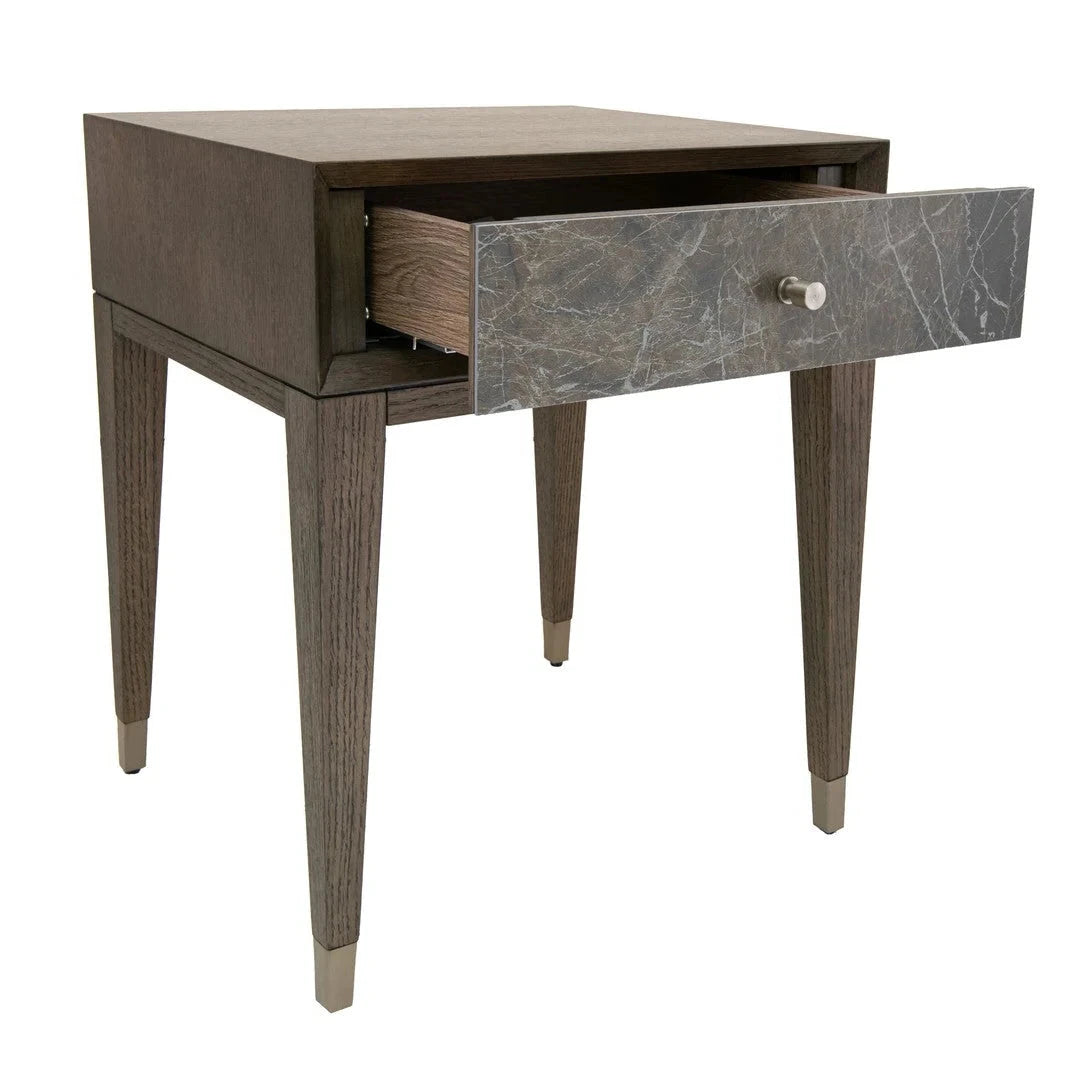 Jovani Side Table – Bronze & Brown