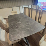 Madison 180–240cm Extending Dining Table – Grey Slate Mist Ceramic