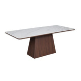 Eden 200cm Dining Table – Walnut & White Sintered Stone