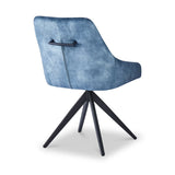 Giorgio Swivel Dining Chair – Blue Velvet – Set of 2