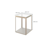 D.I Designs Elmley Side Table – Grey Shagreen & Brass