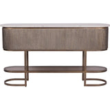 Libra Interiors Belvedere Console Table – Aged Gold & White-Grey Marble