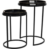 Libra Interiors Vesuvius Side Tray Tables – Black & Gold – Set of 2