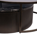 Libra Interiors Belvedere Nesting Coffee Tables – Aged Black – Set of 2