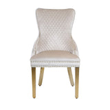 Kensington Dining Chair – Cream Velvet & Gold – Set of 2