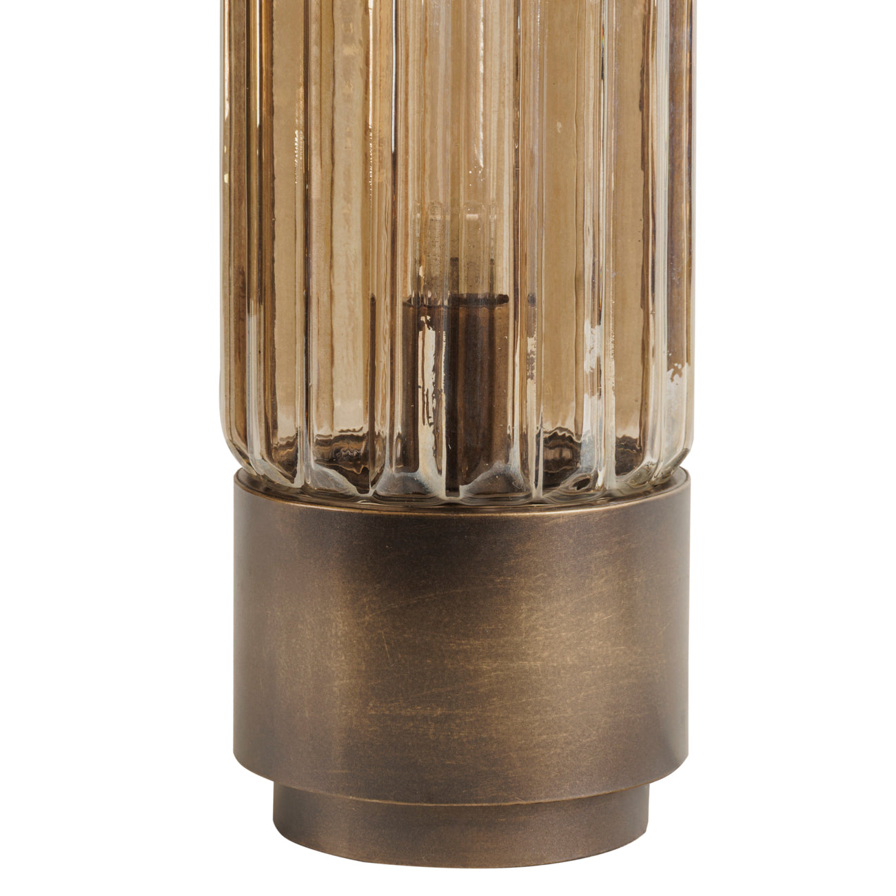 Libra Interiors Eleanor Fluted Glass Table Lamp Uplighter – Copper Brown – Large