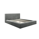 Mila Wide Base Bed – Grey Velvet