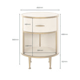 D.I Designs Hampton Round Bedside Table – Ivory Shagreen
