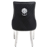 Majestic Midnight Black PU Leather Dining Chairs – Set of 2