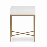 D.I Designs Berkeley Bedside Table – White & Gold