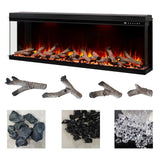 Maison UHD Panoramic 3-Sided Media Wall Electric Fireplace – Smart WiFi & Alexa