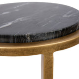 Libra Interiors Iota Accent Table – Black Marble & Aged Gold