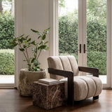 Hudson Chair – Porcelain Chenille & Dark Wood