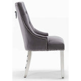 Knightsbridge Knocker Back Dining Chair – Dark Grey French Velvet