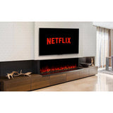 Clarendon Borderless 3D Flame Electric Media Wall Fireplace – Black