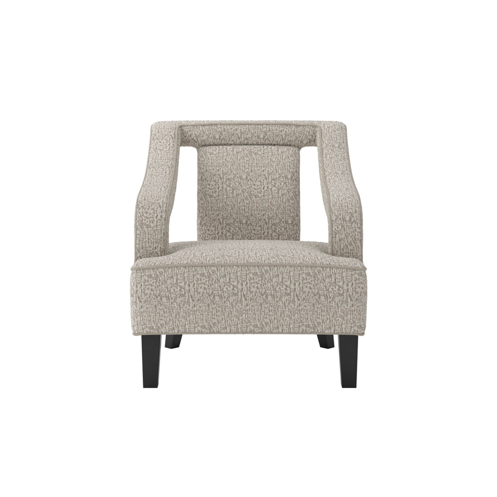 Sofia Upholstered Chair – Beige Textured Fabric & Matte Black Legs