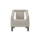 Sofia Upholstered Chair – Beige Textured Fabric & Matte Black Legs