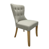 Beaumont Upholstered Dining Chair – Beige Fabric & Natural Oak