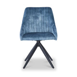 Giorgio Swivel Dining Chair – Blue Velvet – Set of 2