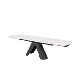 Onyx 180–280cm Extending Dining Table – Matt White & Cosmic Grey Ceramic