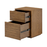 D.I Designs Charlton 2 Drawer Bedside Table – Ribbed Walnut