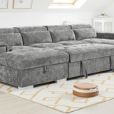Alaya U-Shape Sofabed – Grey