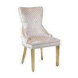 Kensington Dining Chair – Cream Velvet & Gold – Set of 2