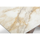 Siena 160cm Dining Table – White Pandora Classico & Brass