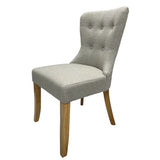 Beaumont Upholstered Dining Chair – Beige Fabric & Natural Oak