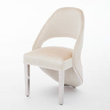 Santorini Dining Chair – Cream Velvet & Chrome Legs – Set of 2