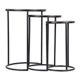 Libra Interiors Tambora Nesting Side Tables – Rustic Copper – Set of 3