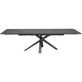 Maddox 180–280cm Extending Dining Table – Dark Ceramic & Brushed Iron