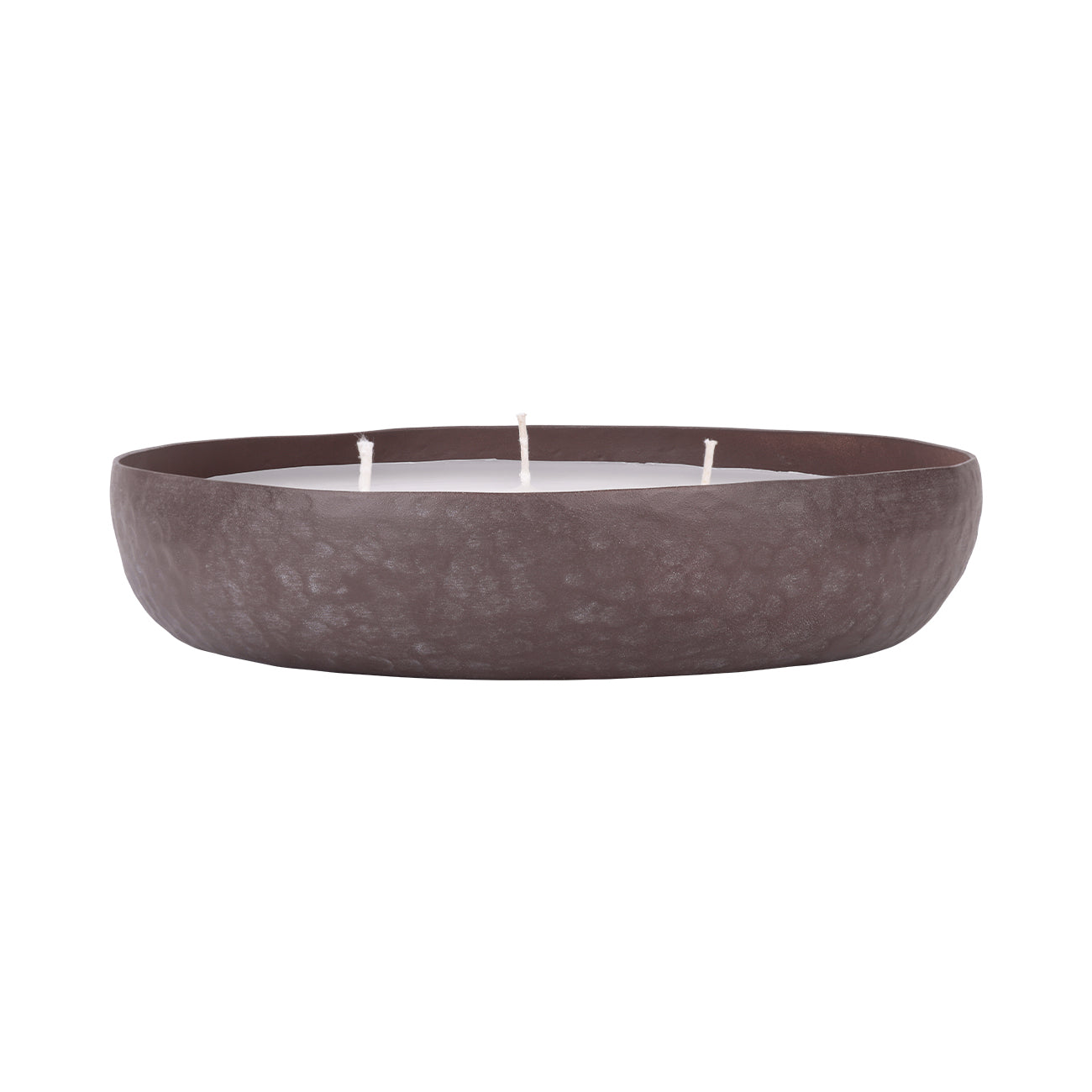 Libra Interiors Samui 3 Wick Candle Bowl – Hammered Brown
