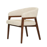 Zara Upholstered Dining Chair – Walnut & Taupe – Set of 2