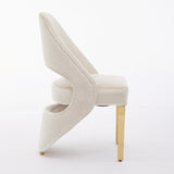 Santorini Dining Chairs – Cream Velvet & Gold Legs – Set of 2