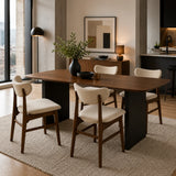 Oxford Dining Chair – Walnut & Upholstered Finish – Set of 2