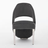 Santorini Dining Chair – Grey Velvet & Chrome Legs – Set of 2