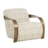 Libra Interiors Sonesta Lounge Chair – Antique Brass & Cobblestone