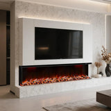 Maison UHD Panoramic 3-Sided Media Wall Electric Fireplace – Smart WiFi & Alexa
