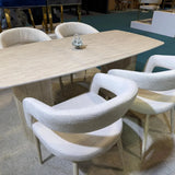 Olympia 160cm Dining Table – Beige Ceramic