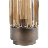 Libra Interiors Eleanor Fluted Glass Table Lamp Uplighter – Copper Brown – Small