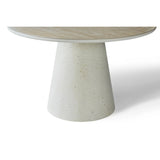 Stratos 120cm Round Dining Table – Ivory & Travertine