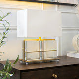 Rune Table Lamp – Antique Brass & Opal