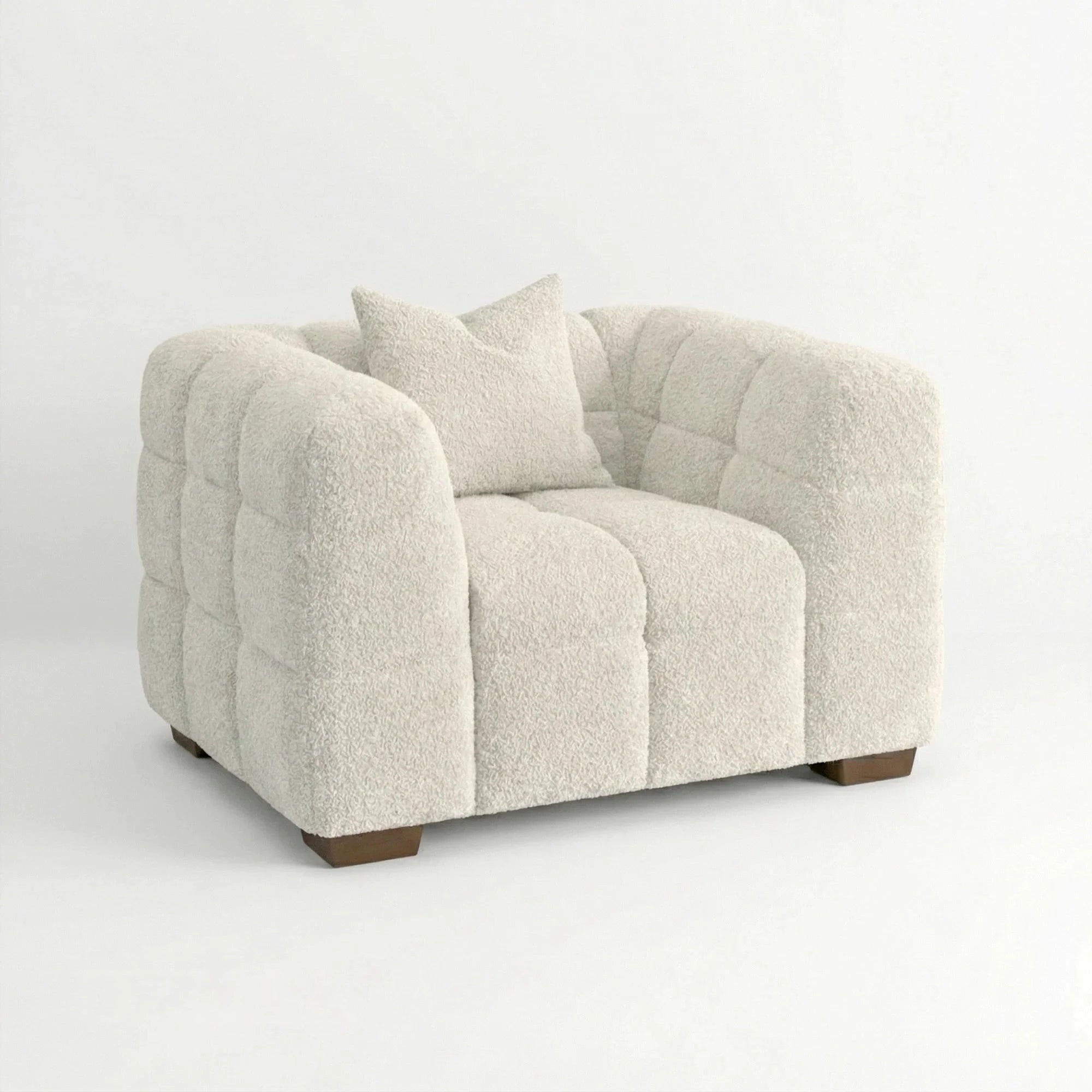 Tribeca Bubble Accent Armchair – Oatmeal Beige Boucle