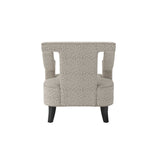 Sofia Upholstered Chair – Beige Textured Fabric & Matte Black Legs