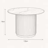 Fiji 110cm Round Dining Table – White Sintered Stone