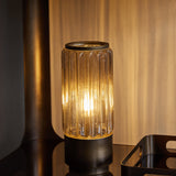 Libra Interiors Eleanor Fluted Glass Table Lamp Uplighter – Copper Brown – Large